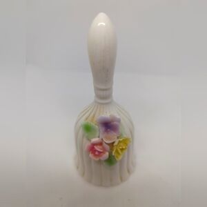 📌SALE $9 📌Fine Bone China Dinner Bell - White with Multi Color +Floral Japan